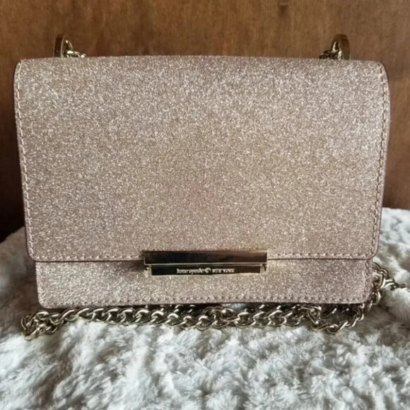 Kate Spade Rose Gold Glitter Burgess  Court Shoulder Crossbody Bag - Picture 13 of 13